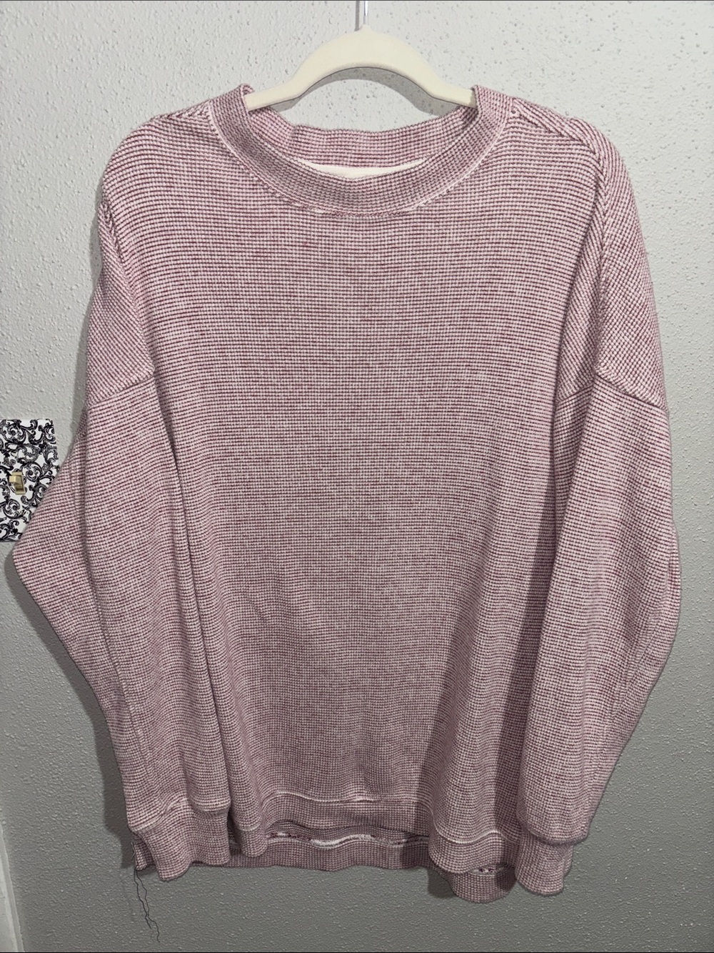 Aerie Waffle Oversized Crew Sweatshirt (size Large)